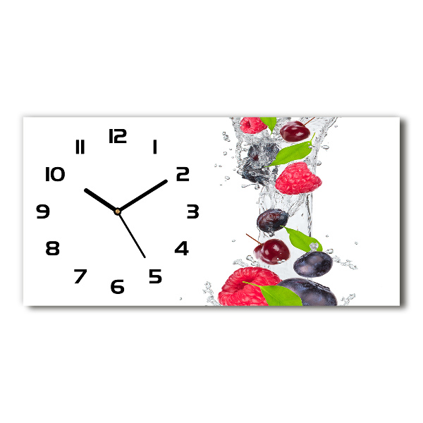 Horizontal wall clock Fruit and water