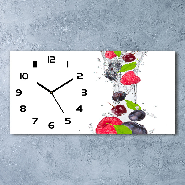 Horizontal wall clock Fruit and water