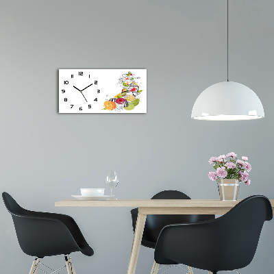 Horizontal wall clock Ice fruit