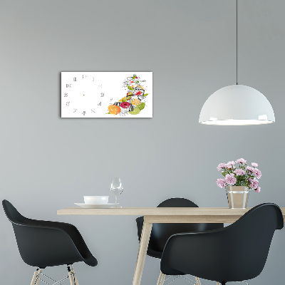 Horizontal wall clock Ice fruit