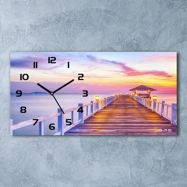 Horizontal wall clock Wooden pier