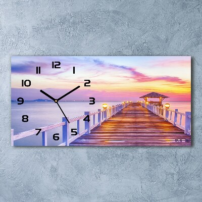 Horizontal wall clock Wooden pier