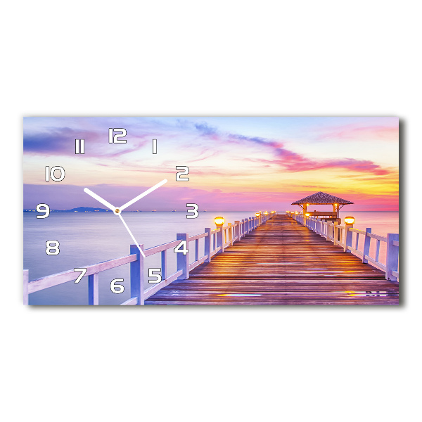 Horizontal wall clock Wooden pier