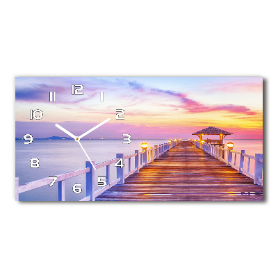 Horizontal wall clock Wooden pier