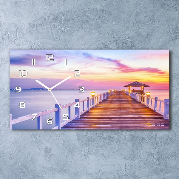 Horizontal wall clock Wooden pier