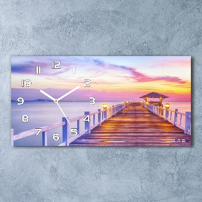 Horizontal wall clock Wooden pier