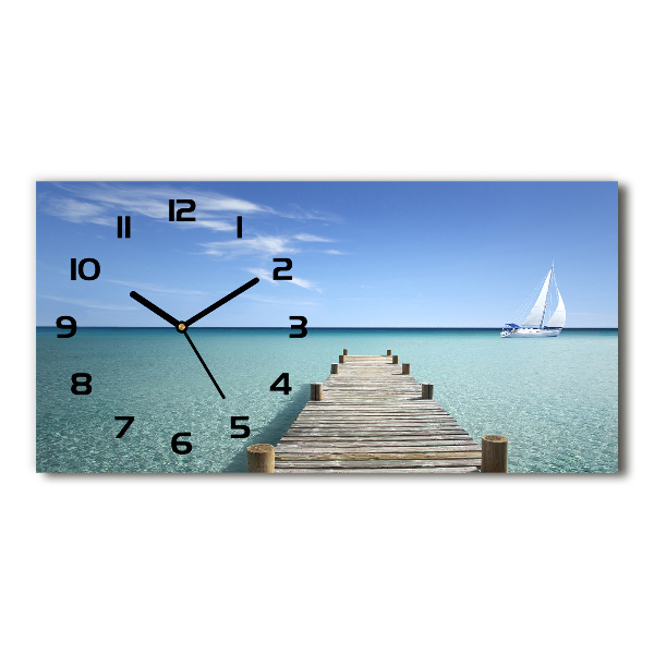 Horizontal wall clock Wooden pier