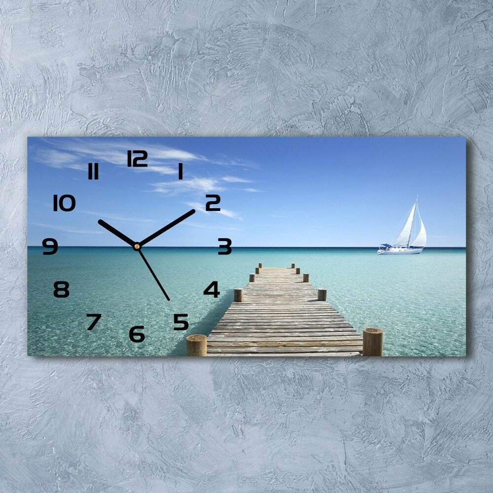 Horizontal wall clock Wooden pier