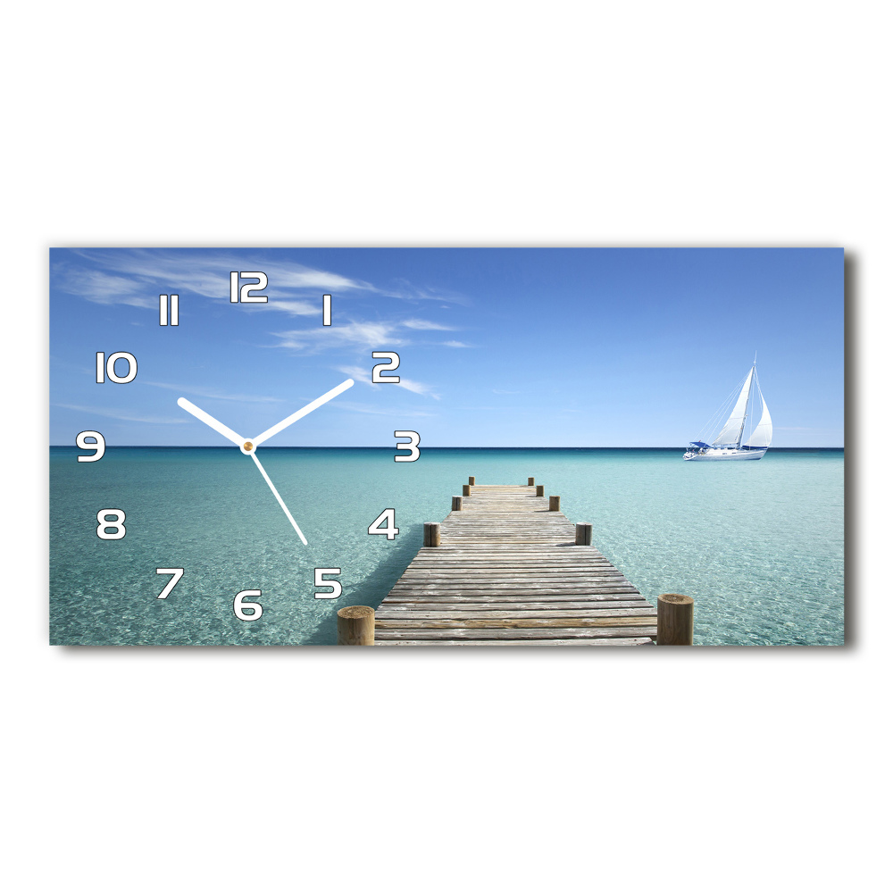 Horizontal wall clock Wooden pier