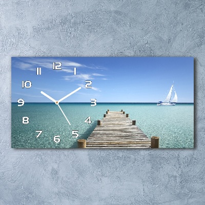 Horizontal wall clock Wooden pier