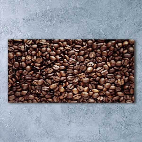 Horizontal rectangular wall clock Coffee beans