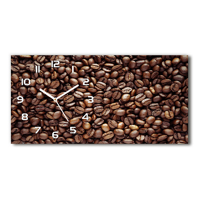 Horizontal rectangular wall clock Coffee beans