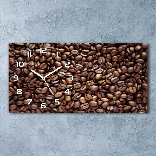 Horizontal rectangular wall clock Coffee beans