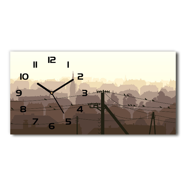 Horizontal wall clock City voltage line