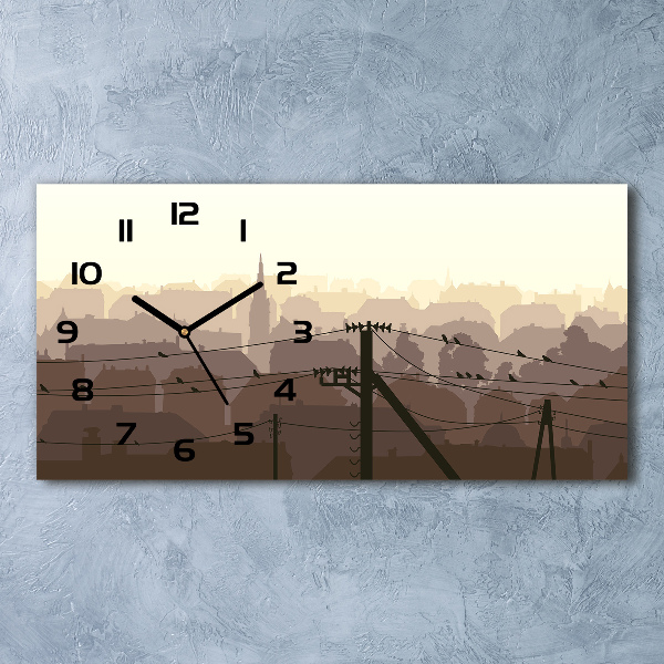 Horizontal wall clock City voltage line