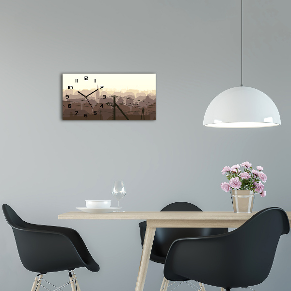 Horizontal wall clock City voltage line