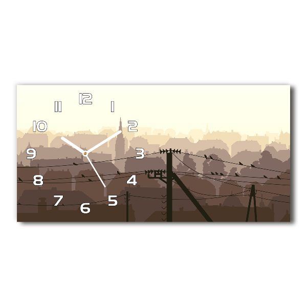 Horizontal wall clock City voltage line