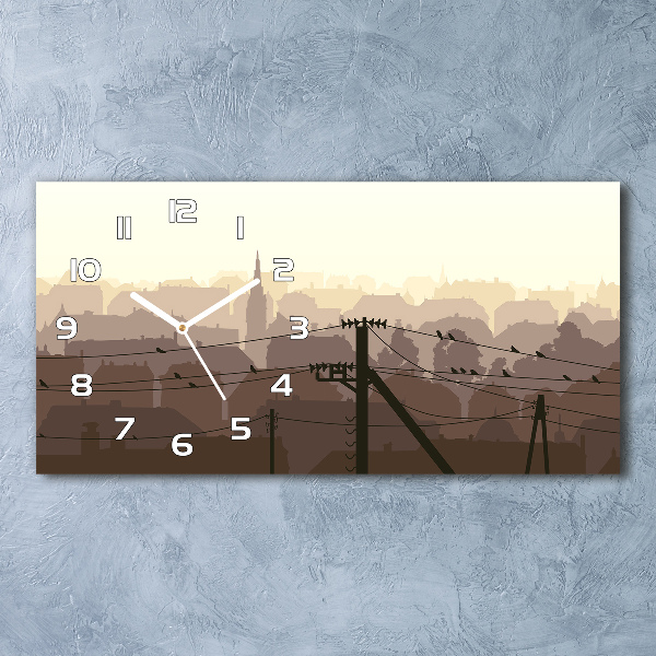 Horizontal wall clock City voltage line