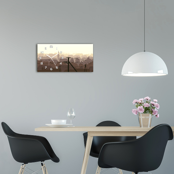 Horizontal wall clock City voltage line