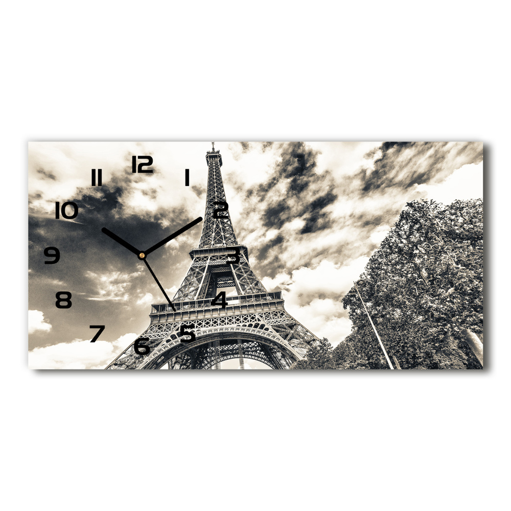 Horizontal wall clock Eiffel Paris tower