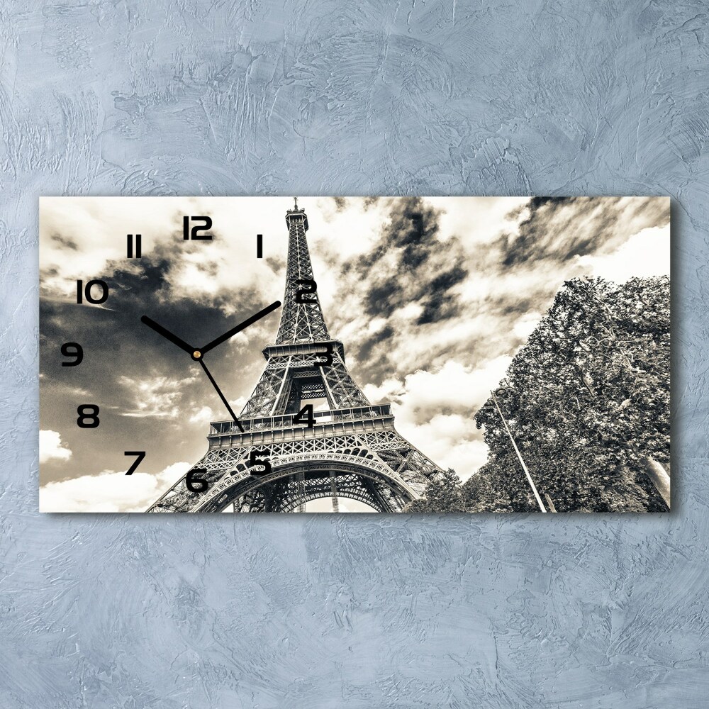 Horizontal wall clock Eiffel Paris tower