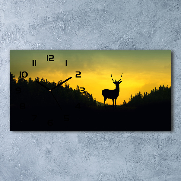 Horizontal wall clock Deer