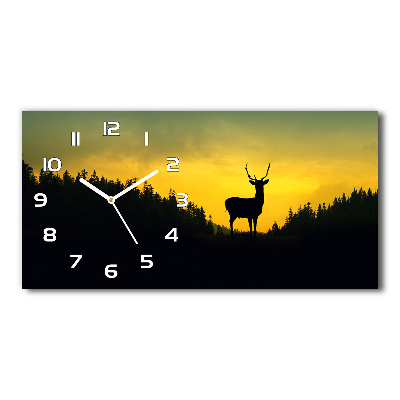 Horizontal wall clock Deer