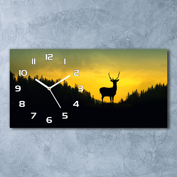 Horizontal wall clock Deer