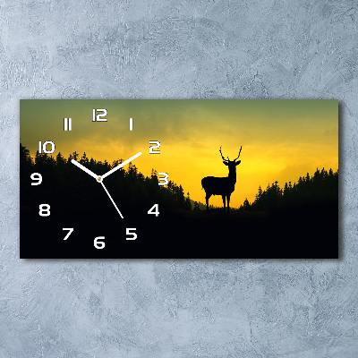 Horizontal wall clock Deer