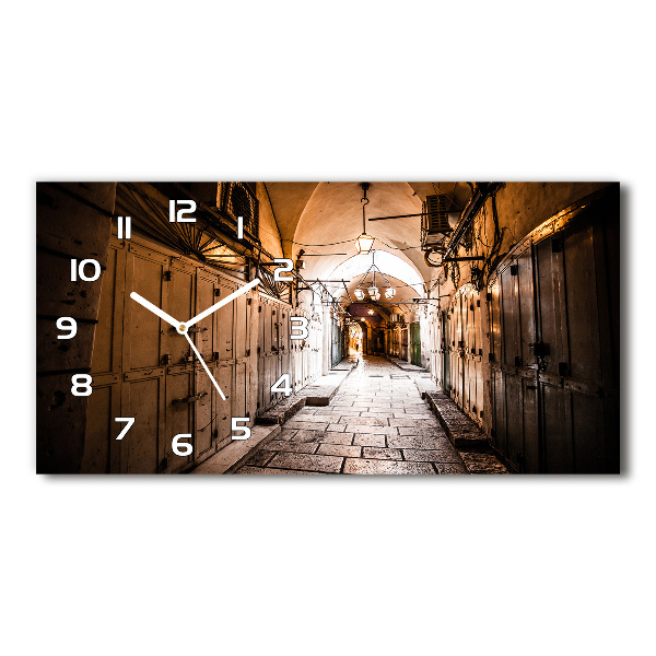 Horizontal rectangular wall clock Jerusalem