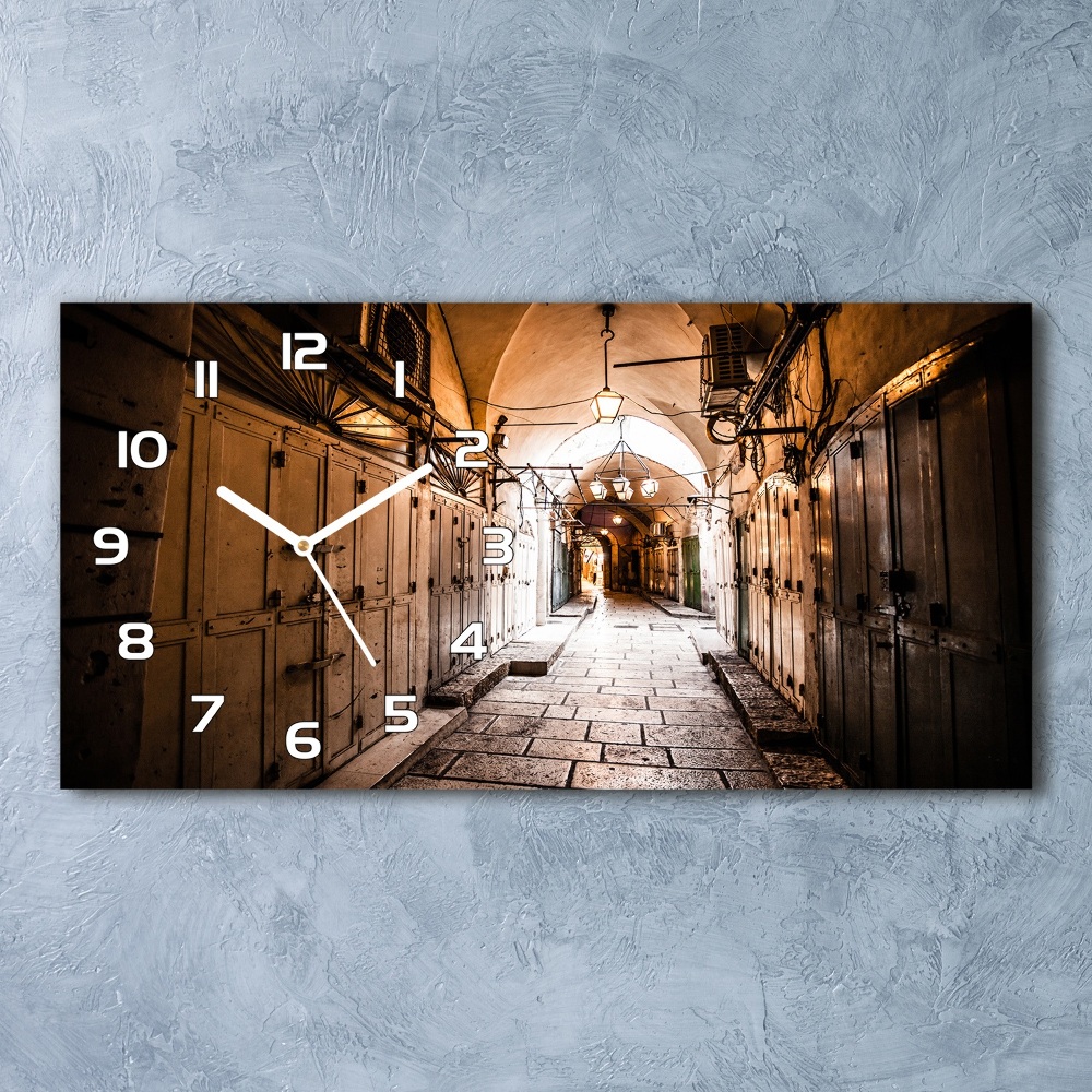 Horizontal rectangular wall clock Jerusalem