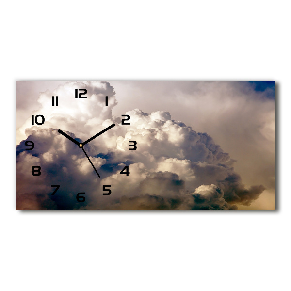 Horizontal wall clock Clouds in the sky