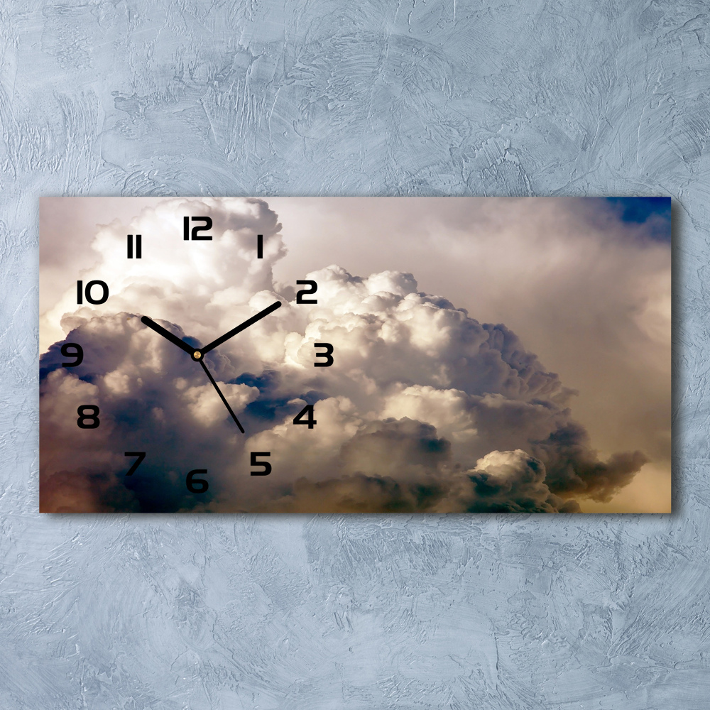 Horizontal wall clock Clouds in the sky