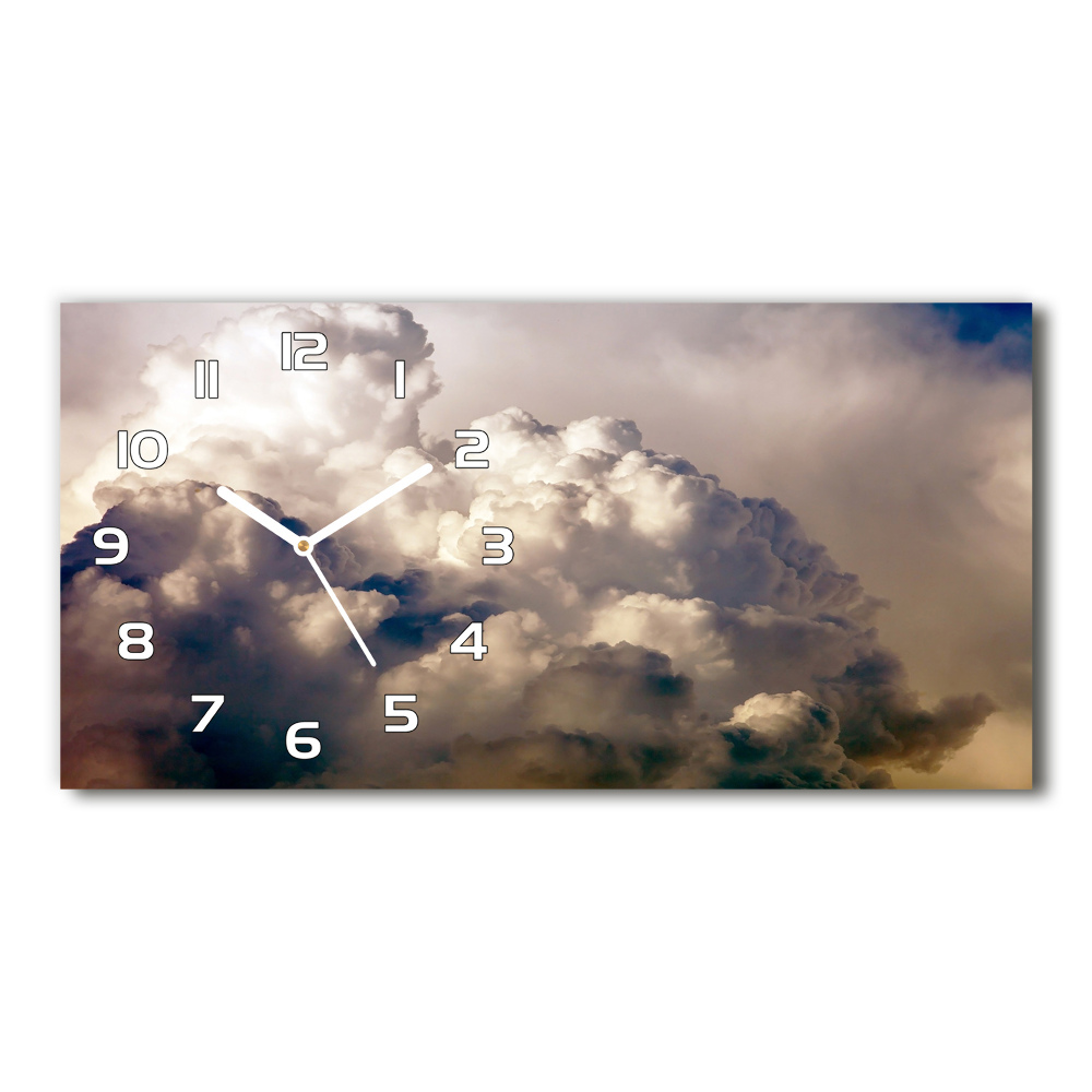 Horizontal wall clock Clouds in the sky