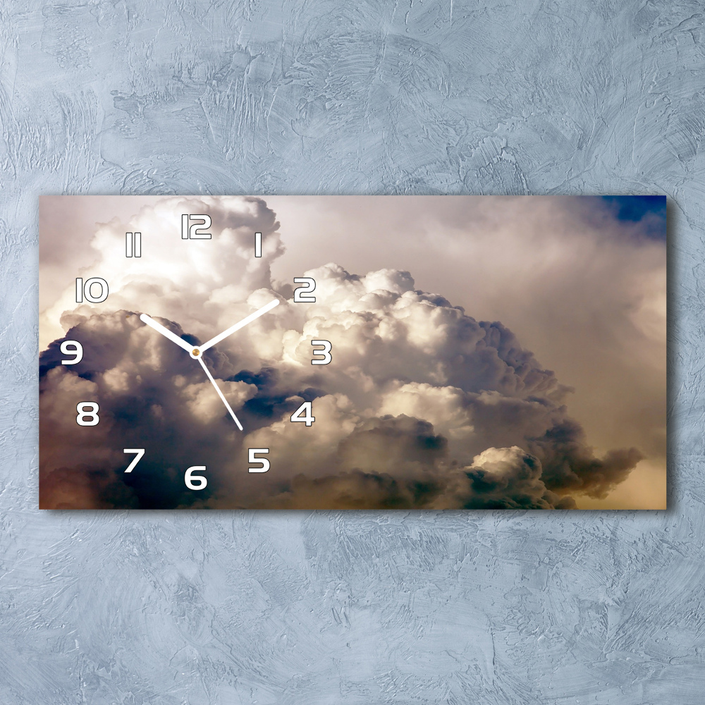 Horizontal wall clock Clouds in the sky