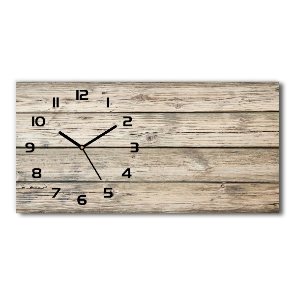 Horizontal wall clock Wooden background