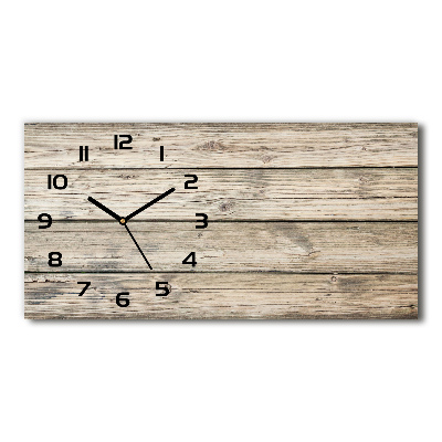 Horizontal wall clock Wooden background