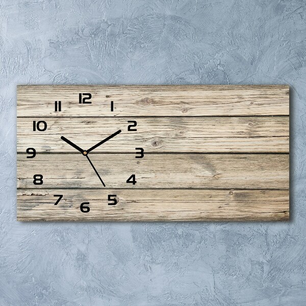 Horizontal wall clock Wooden background