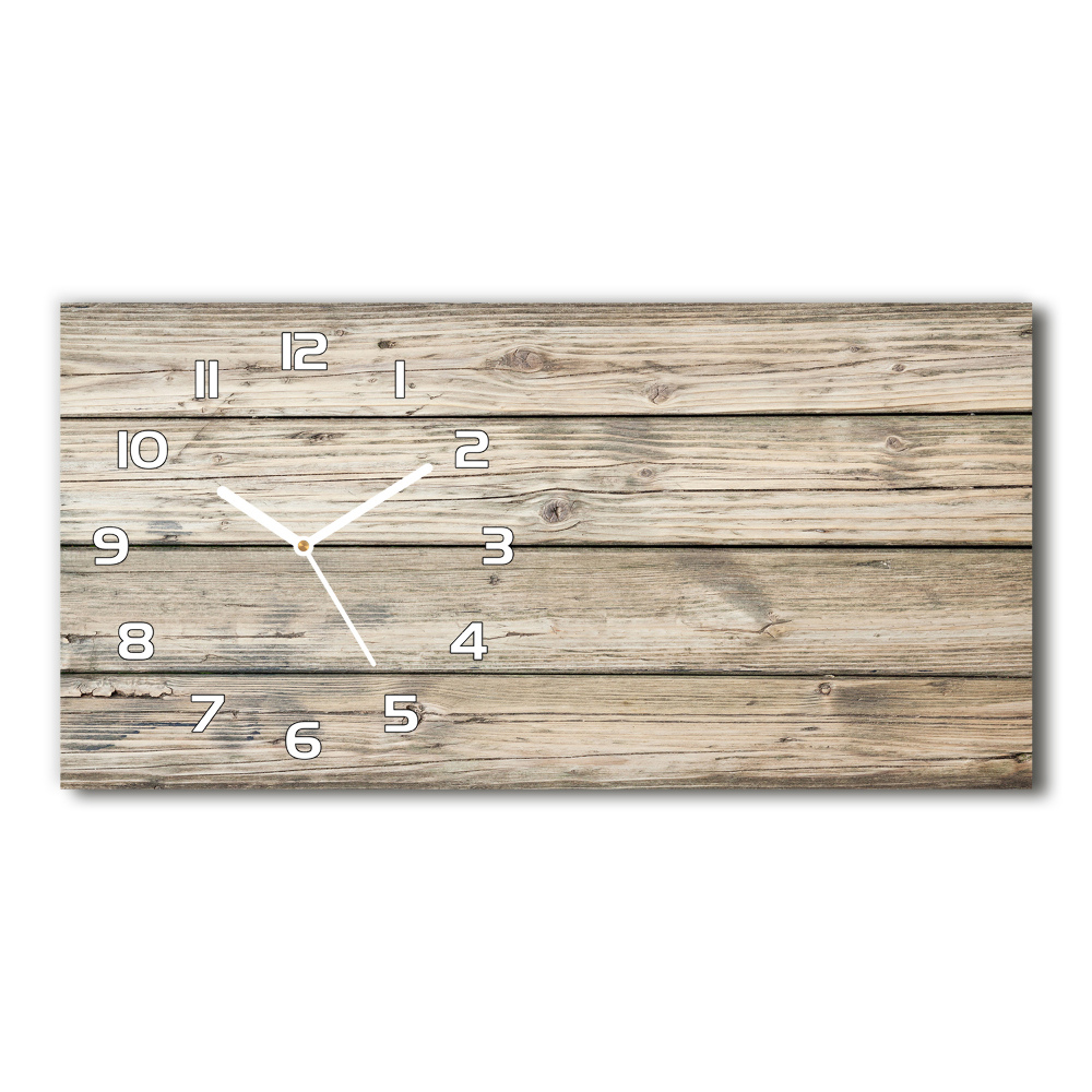 Horizontal wall clock Wooden background