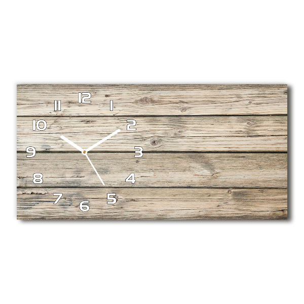 Horizontal wall clock Wooden background