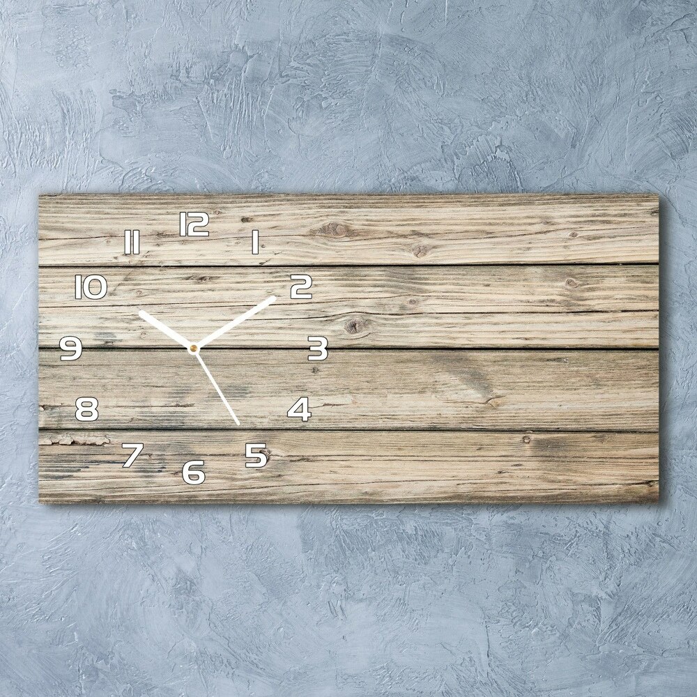 Horizontal wall clock Wooden background