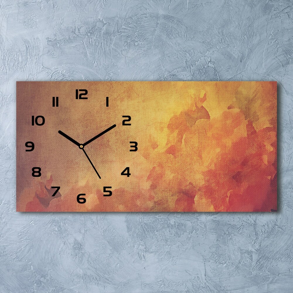 Horizontal wall clock Flowers