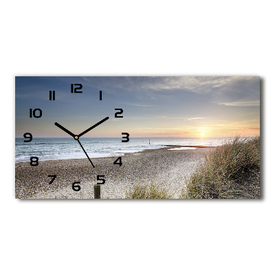 Horizontal rectangular wall clock Sunset and dunes