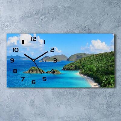 Horizontal wall clock Virgin Islands