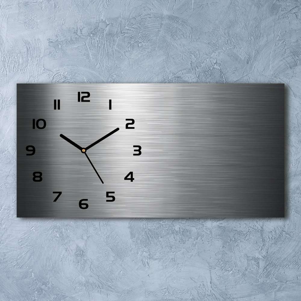 Horizontal rectangular wall clock Metal background