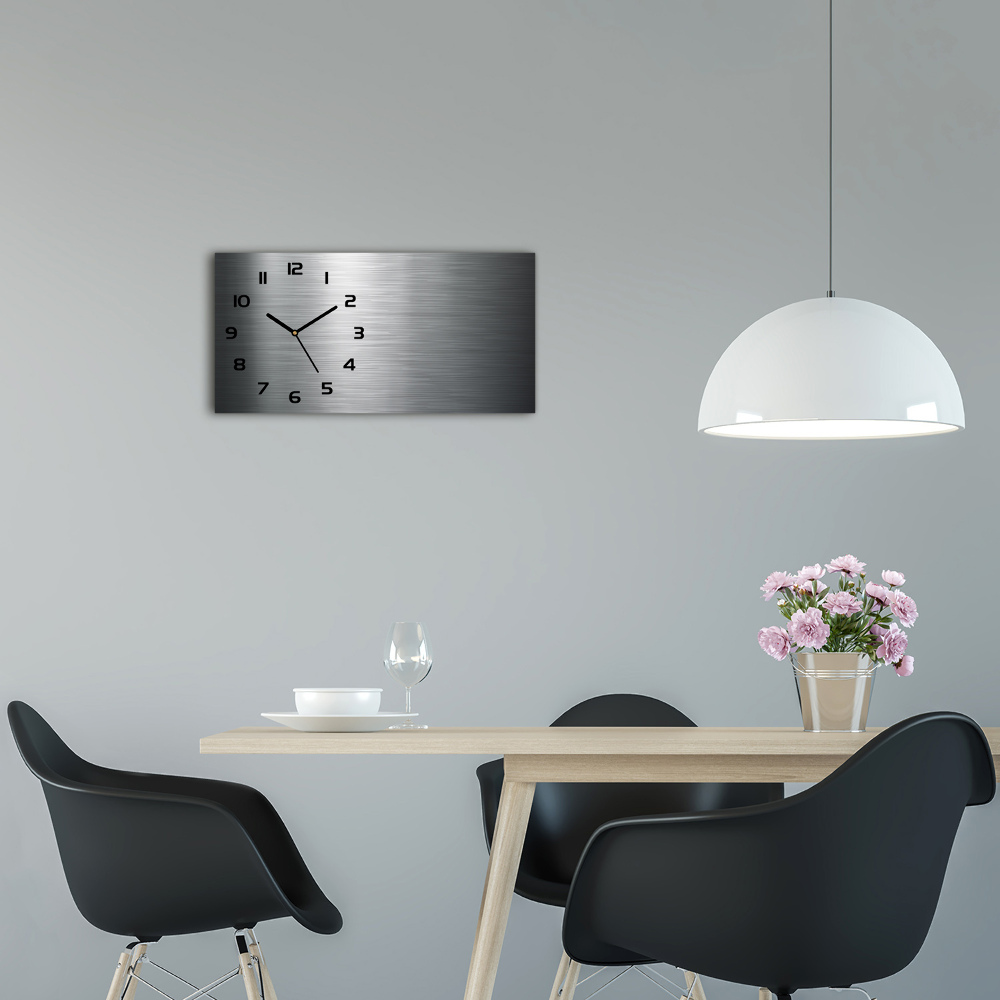 Horizontal rectangular wall clock Metal background