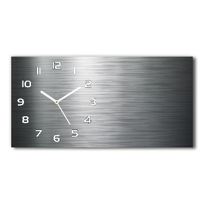 Horizontal rectangular wall clock Metal background