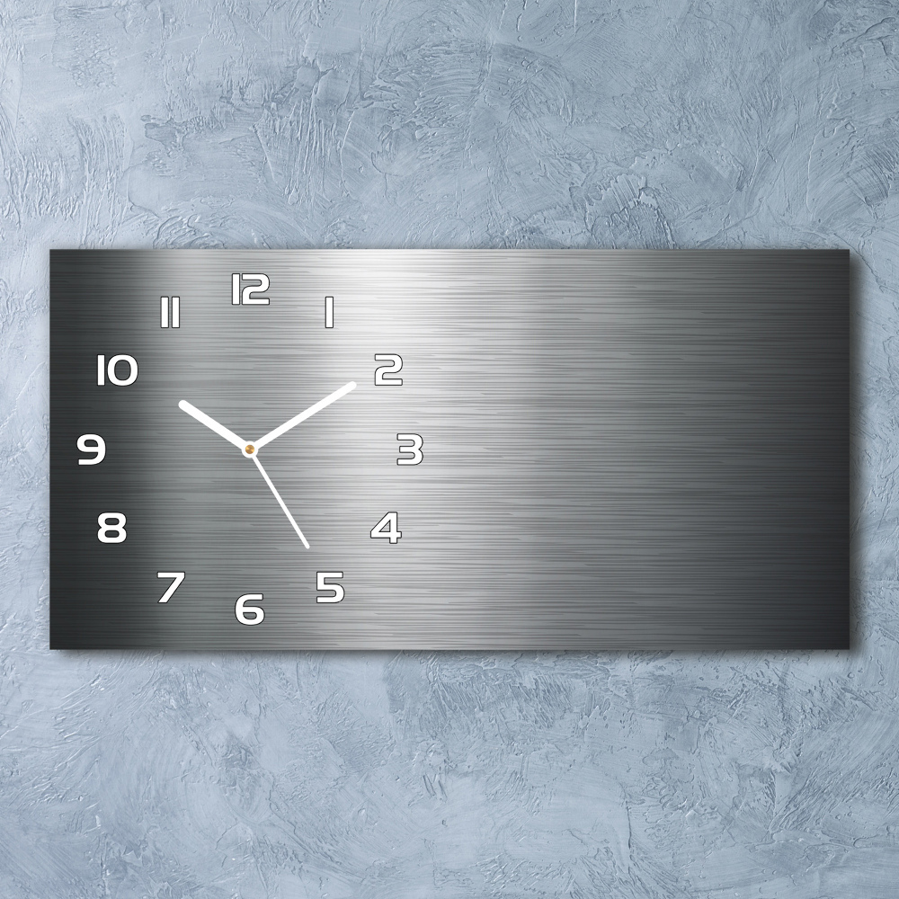 Horizontal rectangular wall clock Metal background