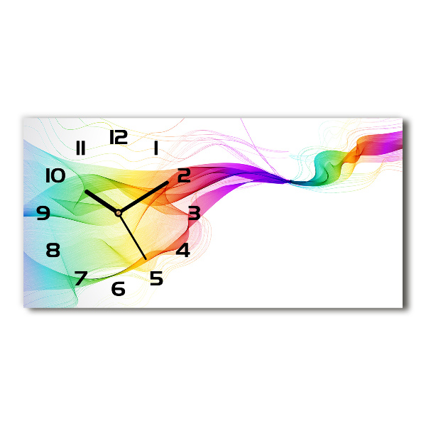 Horizontal rectangular wall clock Colorful abstraction