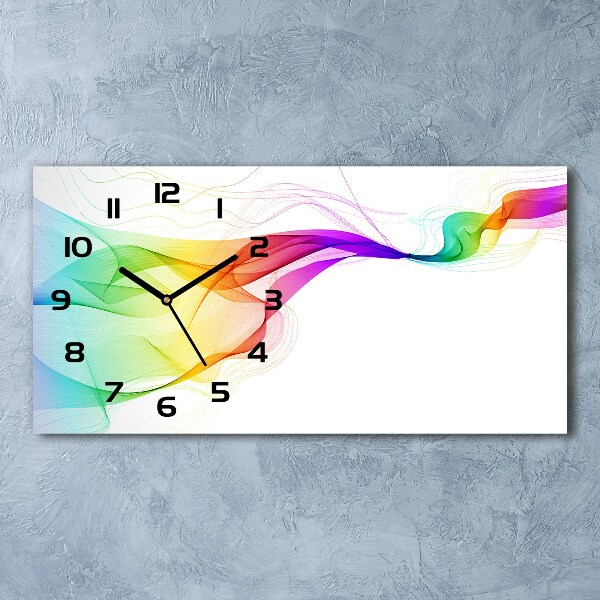 Horizontal rectangular wall clock Colorful abstraction